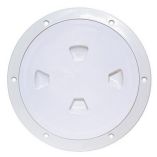 Beckson 8 Smooth Center ScrewOut Deck Plate White-small image