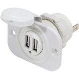 Blue Sea 12V DC Dual USB Charger Socket - White - Marine Electrical Part-small image