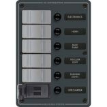 Blue Sea 8121 5 Position Contura Switch Panel WDual Usb Chargers 1224v Dc Black-small image