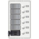Blue Sea 8421 5 Position Contura Switch Panel WDual Usb Chargers 1224v Dc White-small image