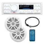 Boss Audio Mck500wb6 Kit WMr500uab, 2 Mr6w Speakers, Mrant10 Antenna, White Remote-small image