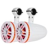 Ds18 X Series Hydro 65 2Way Wakeboard Pod Tower Speakers W1 Compression Driver Rgb Led Lights 450w White-small image