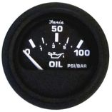Faria 2 Euro Black Oil Pressure Gauge 100 Psi-small image
