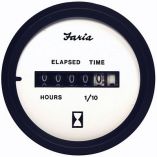 Faria Euro White 2 Hourmeter 10,000 Hrs 1232 Vdc-small image
