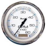 Faria Chesapeake White Ss 4 Tachometer WHourmeter 6,000 Rpm Gas Inboard-small image