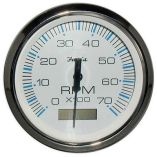 Faria Chesapeake White Ss 4 Tachometer WHourmeter 7,000 Rpm Gas Outboard-small image
