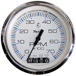 Faria Chesapeake White Ss 4 Tachometer WSystemcheck Indicator 7,000 Rpm Gas JohnsonEvinrude Outboard-small image