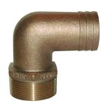 Groco 1 Npt X 1 Id Bronze 90 Degree Pipe To Hose Fitting Standard Flow Elbow-small image