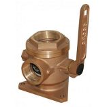 Groco 4 Bronze Flanged Seacock Adaptor W3 Npt Side Port-small image