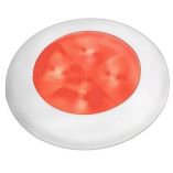 Hella Marine Slim Line Led Enhanced Brightness Round Courtesy Lamp Red Led White Plastic Bezel 12v-small image
