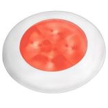 Hella Marine Red Led Round Courtesy Lamp White Bezel 24v-small image