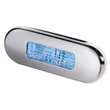 Hella Marine Surface Mount Oblong Led Courtesy Lamp Blue Led Stainless Steel Bezel-small image