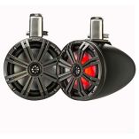 Kicker Kmtc8 8 Led Coaxial Tower System Black WCharcoal Grille-small image
