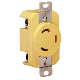 Marinco 305CRR 30A Receptacle - Yellow - 125V - Boat Electrical Component-small image