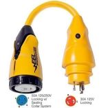 Marinco P30504 Eel 50a125250v Female To 30a125v Male Pigtail Adapter Yellow-small image
