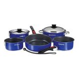 Magma Nestable 10 Piece Induction NonStick Enamel Finish Cookware Set Cobalt Blue-small image