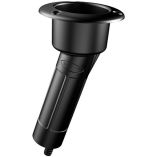 Mate Series Plastic 15 Degree Rod Cup Holder Drain Round Top Black-small image