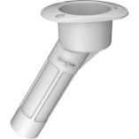 Mate Series Plastic 30 Degree Rod Cup Holder Open Oval Top White-small image