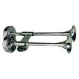 Ongaro Deluxe SS Shorty Dual Trumpet Horn - 12V - Boat Horns-small image