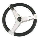 Schmitt Evo Pro 316 Cast Stainless Steel Steering Wheel w/Control Knob - 15.5" Diameter-small image