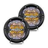 Rigid Industries 360Series 4 Led OffRoad Fog Light Drive Beam WAmber Backlight Black Housing-small image