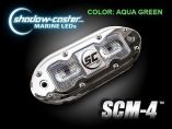 ShadowCaster Scm4 Led Underwater Light W20 Cable 316 Ss Housing Aqua Green-small image