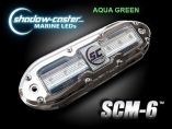 ShadowCaster Scm6 Led Underwater Light W20 Cable 316 Ss Housing Aqua Green-small image