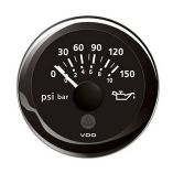 Vdo Marine 2116 52mm Viewline Oil Pressure Indicator 816v 0 To 150 Psi Black Dial Round Bezel-small image