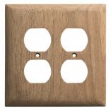 Whitecap Teak 2DuplexReceptacle Cover Plate-small image