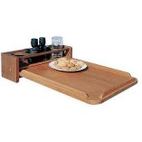 Whitecap Teak Drinkholder WRemovable Cockpit Table Top Holds 4 Glasses-small image