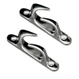 Whitecap Skene Bow Chock 412 Pair Chrome Plated Brass-small image