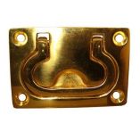 Whitecap Flush Pull Ring Polished Brass 3 X 2-small image