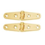 Whitecap Strap Hinge Polished Brass 4 X 1 Pair-small image