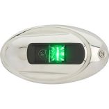 Attwood Lightarmor Vertical Surface Mount Navigation Light Oval Starboard Green Stainless Steel 2nm-small image
