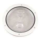 Beckson 6 Clear Center Screw Out Deck Plate White-small image