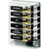 Blue Sea 5015 St Glass Fuse Block WNegative Bus-small image