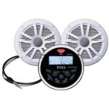 Boss Audio Mckgb350w6 Combo Marine Gauge Radio WAntenna 2 65 Speakers White-small image