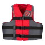 Full Throttle Adult Nylon Life Jacket 4x7x RedBlack-small image