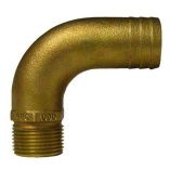 Groco 12 Npt X 34 Id Bronze Full Flow 90 Degree Elbow Pipe To Hose Fitting-small image