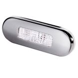 Hella Marine Surface Mount Oblong Led Courtesy Lamp White Led Stainless Steel Bezel-small image