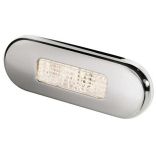 Hella Marine Surface Mount Oblong Led Courtesy Lamp Warm White Led Stainless Steel Bezel-small image