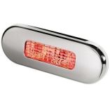 Hella Marine Surface Mount Oblong Led Courtesy Lamp Red Led Stainless Steel Bezel-small image