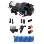 Jabsco Hotshot Hd5 Heavy Duty Washdown Pump Kit W25 Hosecoil 12v 5gpm 70psi-small image