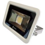 Lunasea 10w Slimline Led Floodlight, 120vac Only, Cool White, 1200 Lumens, 3 Cord White Housing-small image