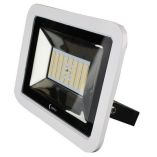 Lunasea 35w Slimline Led Floodlight, 120240vac Only, Cool White, 4500 Lumens, 3 Cord White Housing-small image