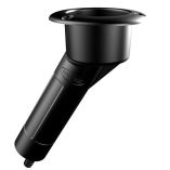 Mate Series Plastic 30 Degree Rod Cup Holder Drain Round Top Black-small image