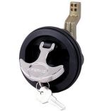 Perko Surface Mount Latch Black Body, Chrome Handle, Offset Cam Bar, 34 238-small image