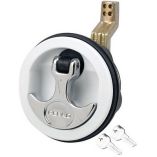 Perko Surface Mount Latch White Body, Chrome Handle, Offset Cam Bar, 34 238-small image