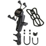 Ram Mount Combination BrakeClutch Reservoir UBolt Mount WUniversal XGrip CellIphone Cradle-small image