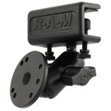 Ram Mount Glare Shield Clamp Mount WShort Double Socket Arm Round Base Adapter WAmps Hole Pattern-small image